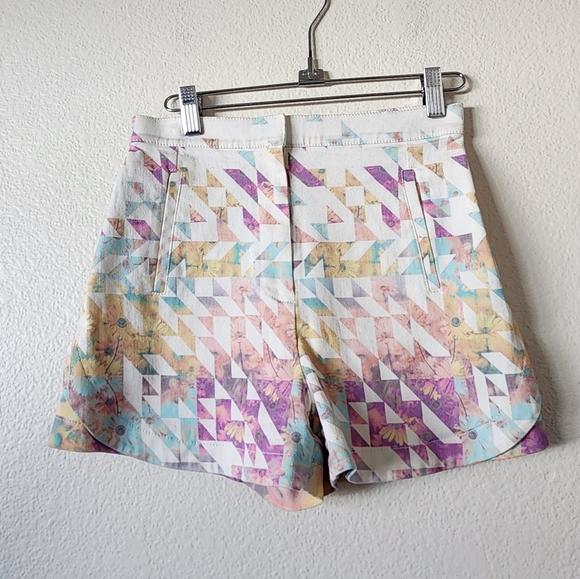 Tibi Velocity Prismatic Print High Rise Shorts 0 - Picture 1 of 6